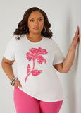 Plus Size Lace Appliqued Jersey Tee