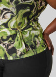 Embellished Marble Print Top