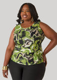 Embellished Marble Print Top