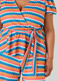 Chevron Knit Faux Wrap Top