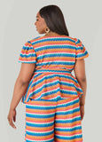 Chevron Knit Faux Wrap Top