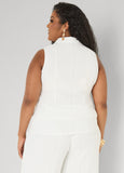 Eyelet Button Front Top