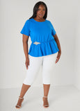 Crystal Appliqued Peplum Top