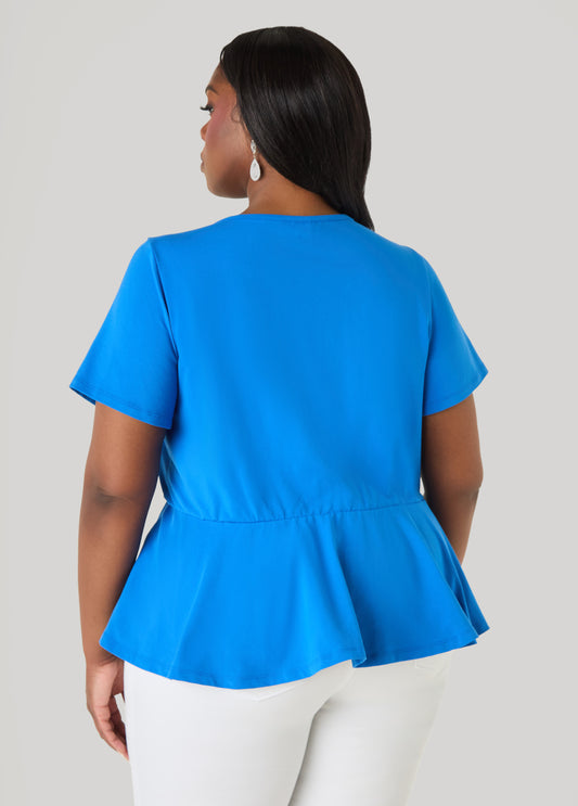 Crystal Appliqued Peplum Top