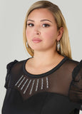 Crystal Paneled Scuba Top