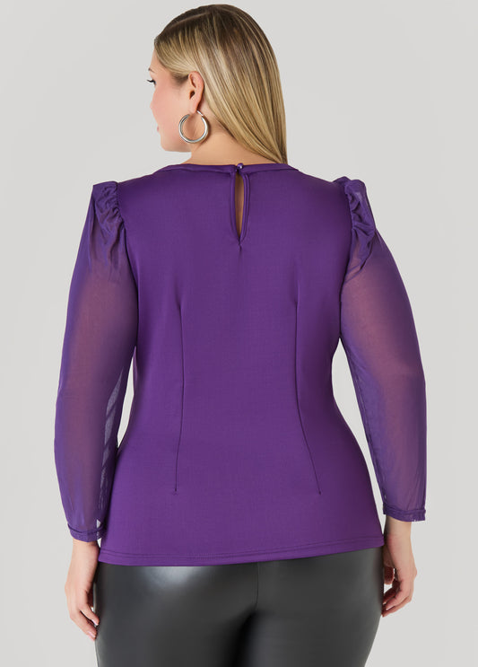 Crystal Mesh Paneled Scuba Top