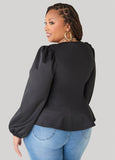 Puff Sleeved Peplum Top