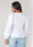 Puff Sleeved Peplum Top