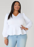 Puff Sleeved Peplum Top
