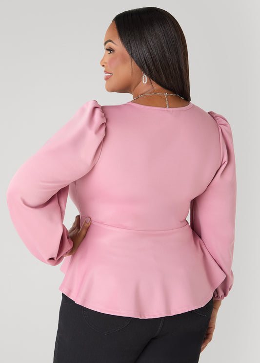 Puff Sleeved Peplum Top