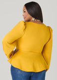 Puff Sleeved Peplum Top