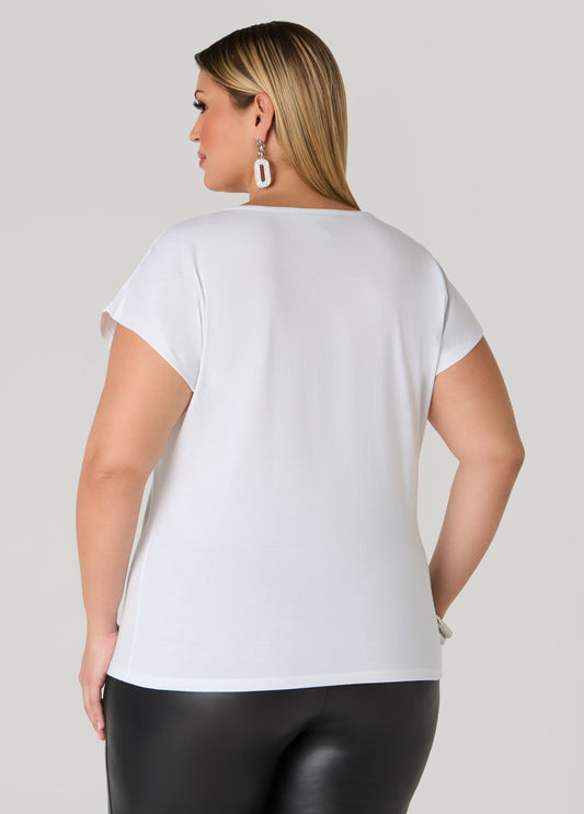 Crystal Necklace Knotted Tee