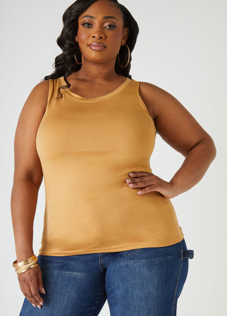 Plus Size Basic Tank Top Loose Plus Size Everyday Basic Knit Cami