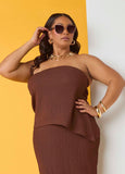 Plus Size Tube Top Sexy Trendy Summer Strapless Top Matching Set