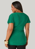 Asymmetric Neck Ruched Tee