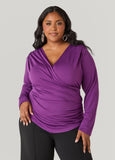 Pleated Faux Wrap Top