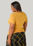 Ruched Stretch Knit Tee