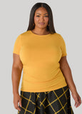 Ruched Stretch Knit Tee