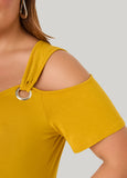 Grommet Cold Shoulder Top