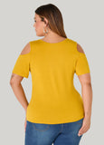 Grommet Cold Shoulder Top