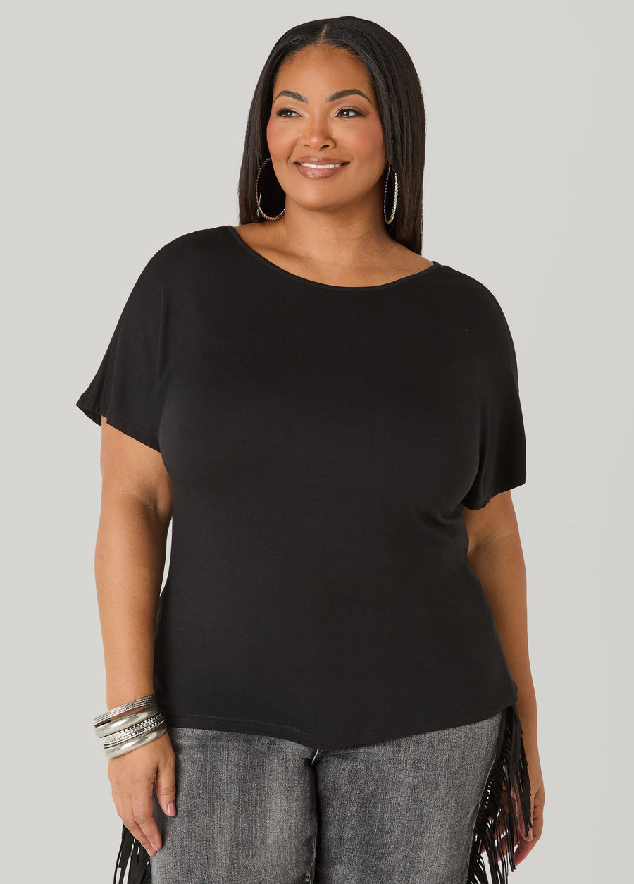 Lace Paneled Open Back Top