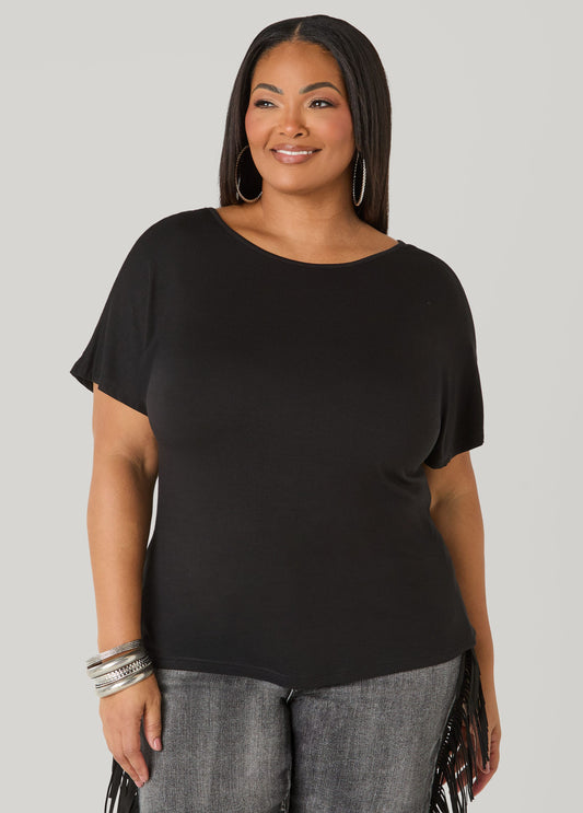 Lace Paneled Open Back Top