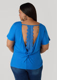 Lace Paneled Open Back Top