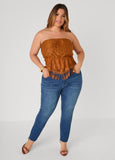Fringed Floral Lace Tube Top