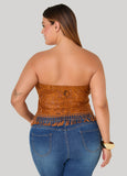 Fringed Floral Lace Tube Top