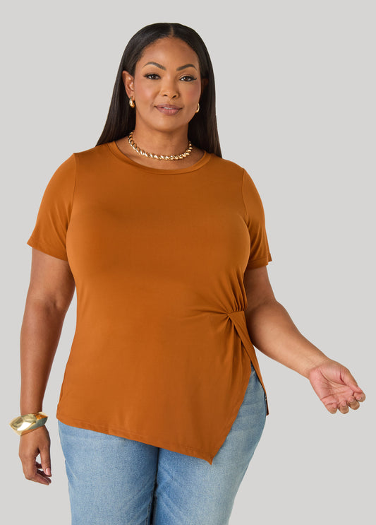 Split Side Stretch Knit Top