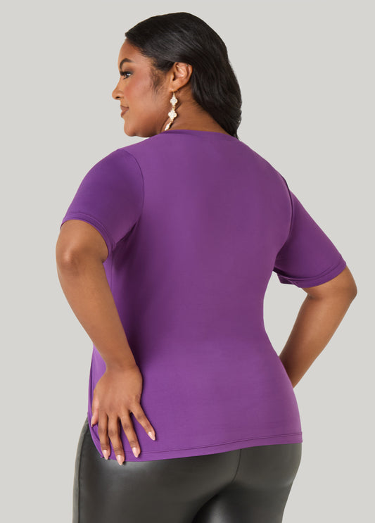 Split Side Stretch Knit Top