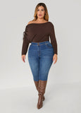Ruched Boat Neck Tunic