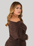 Ruched Boat Neck Tunic