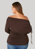 Ruched Boat Neck Tunic
