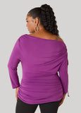 Ruched Boat Neck Tunic