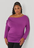 Ruched Boat Neck Tunic