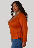 Ribbed Wrap Top
