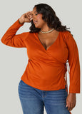 Ribbed Wrap Top