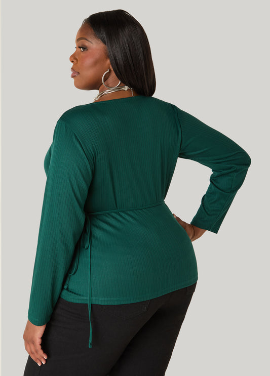 Ribbed Wrap Top