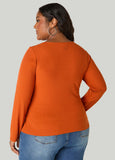 Gathered Snap Front Ribbed Top