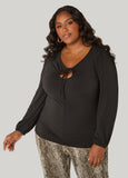 Tie Front Cutout Top