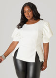 Puff Sleeve Scuba Blouse