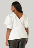 Puff Sleeve Scuba Blouse
