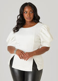 Puff Sleeve Scuba Blouse