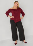 One Shoulder Scuba Peplum Top