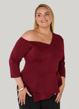 One Shoulder Scuba Peplum Top