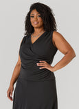 Ruched Faux Wrap Top