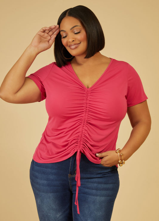 Drawstring Knit Top