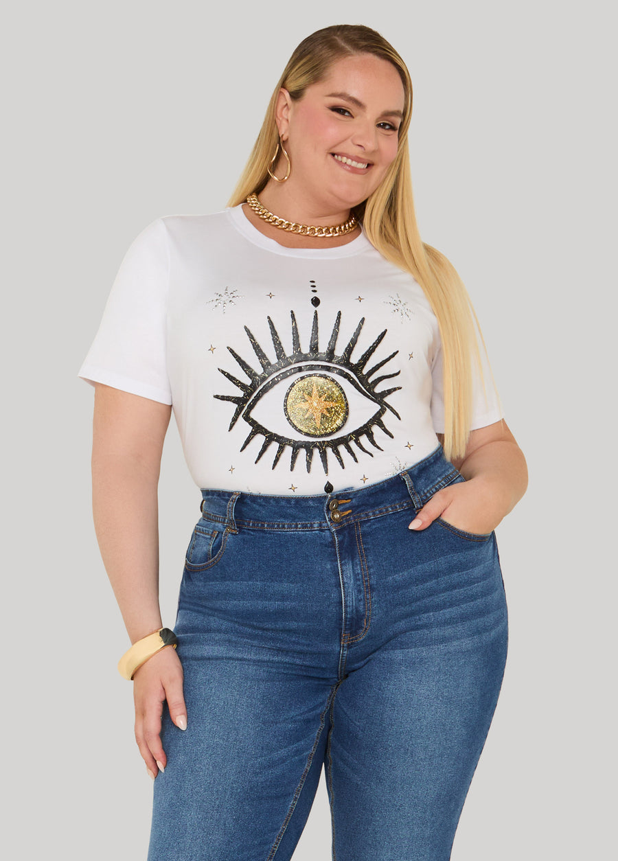 Crystal Evil Eye Graphic Tee