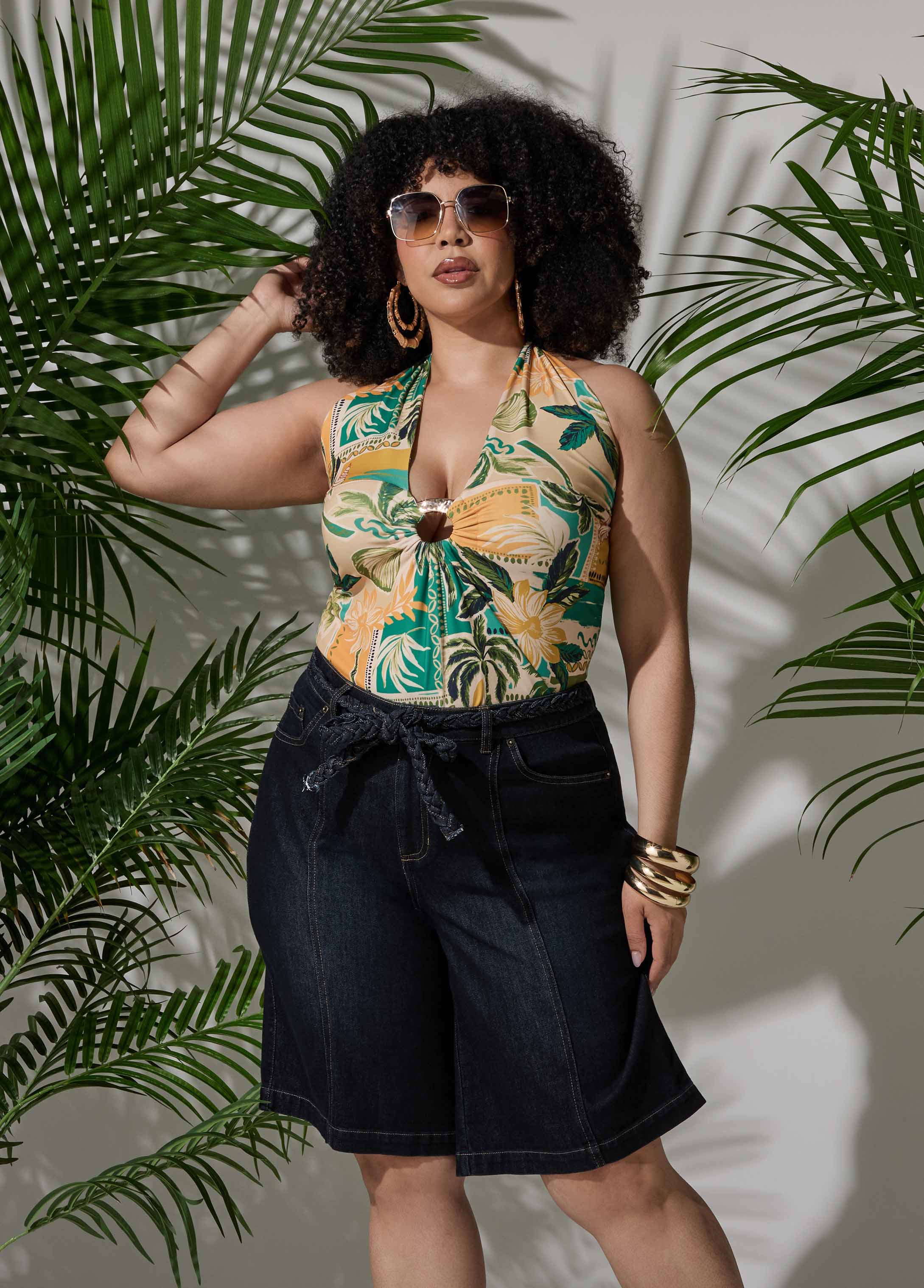 Tropical Print Halter Top